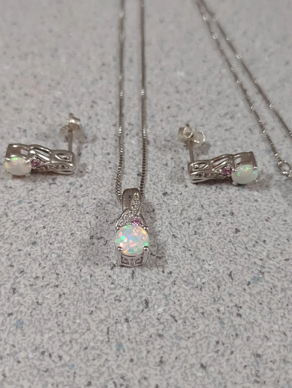 Created Stones In Sterling Set
